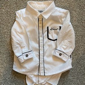 Karl Lagerfeld Baby Boys White Shirt-Bodysuit